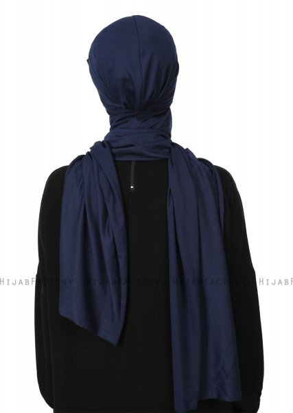 Bianca - Turbante Di Cotone Blu Navy