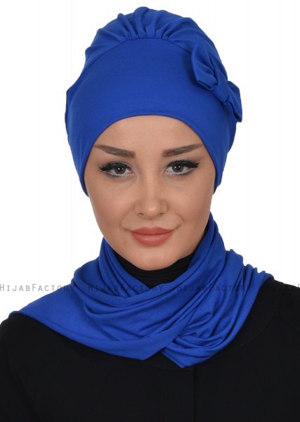 Bianca - Turbante Di Cotone Blu