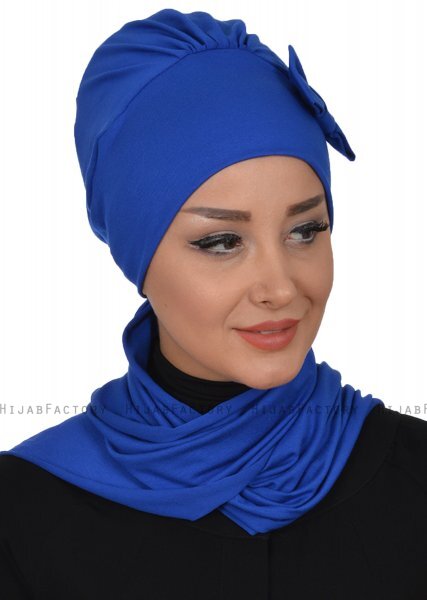 Bianca - Turbante Di Cotone Blu