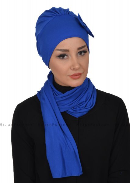 Bianca - Turbante Di Cotone Blu
