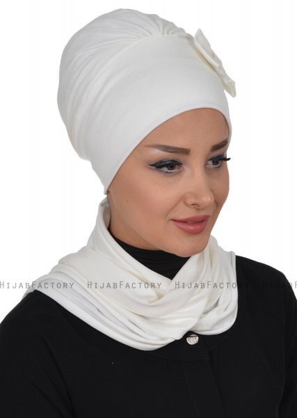 Bianca - Turbante Di Cotone Creme