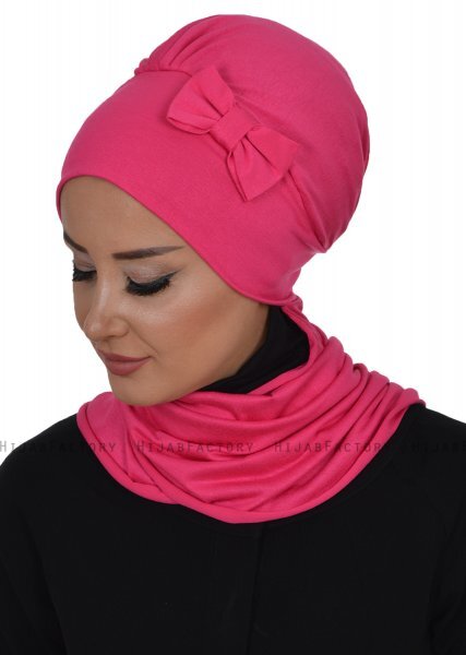 Bianca - Turbante Di Cotone Fucsia