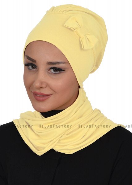Bianca - Turbante Di Cotone Giallo