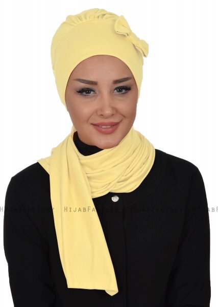 Bianca - Turbante Di Cotone Giallo