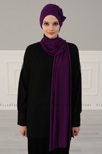 Bianca - Turbante Di Cotone Viola