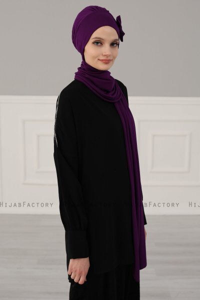 Bianca - Turbante Di Cotone Viola