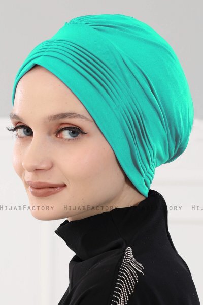 Linda - Turbante Di Cotone Turchese - Ayse Turban