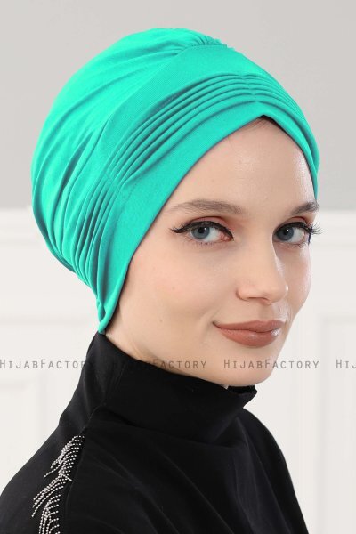 Linda - Turbante Di Cotone Turchese - Ayse Turban