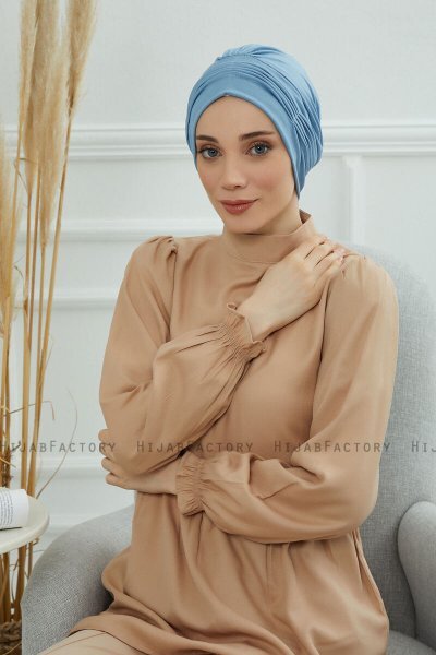 Linda - Turbante Di Cotone Sky Blue