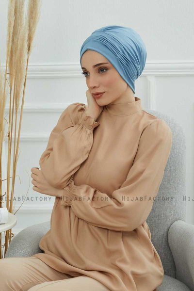 Linda - Turbante Di Cotone Sky Blue