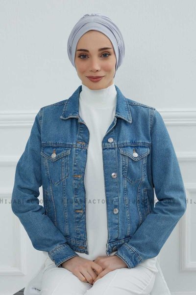 Linda - Turbante Di Cotone Grigio Chiaro
