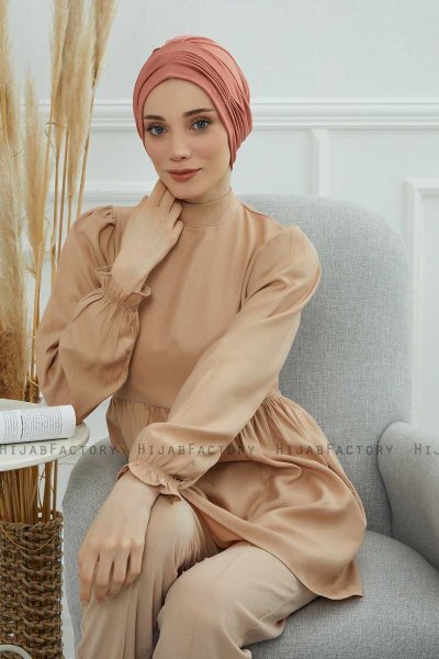 Linda - Turbante Di Cotone Salmone