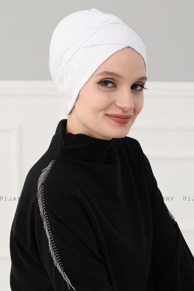 Molly - Turbante Pizzo Di Cotone Creme