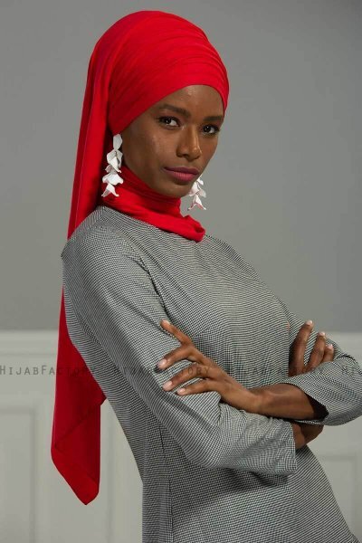 Rebecca - Turbante Di Cotone Rosso - Ayse Turban