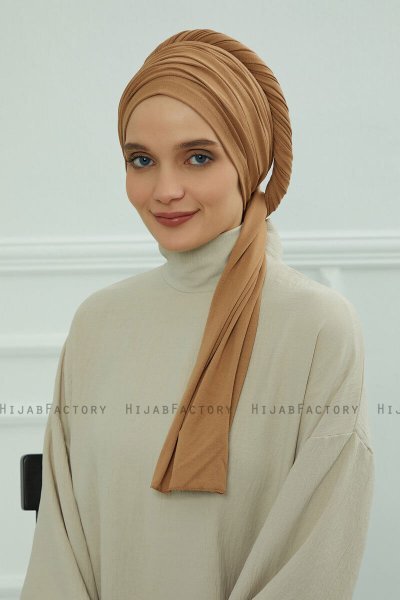 Rebecca - Turbante Di Cotone Marrone Chiaro