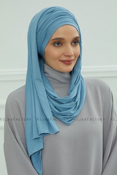 Rebecca - Turbante Di Cotone Sky Blue