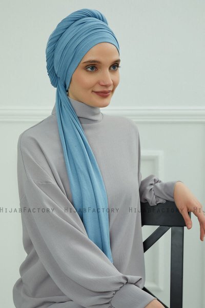 Rebecca - Turbante Di Cotone Sky Blue