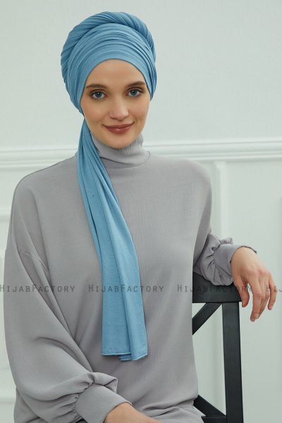 Rebecca - Turbante Di Cotone Sky Blue