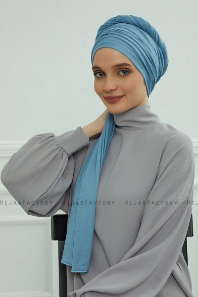 Rebecca - Turbante Di Cotone Sky Blue