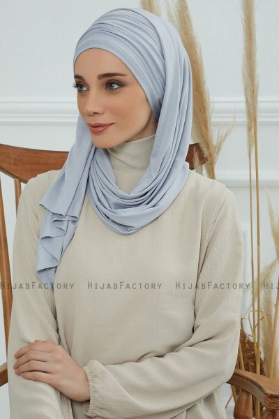 Rebecca - Turbante Di Cotone Grigio Chiaro