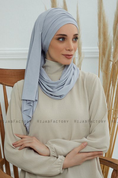 Rebecca - Turbante Di Cotone Grigio Chiaro