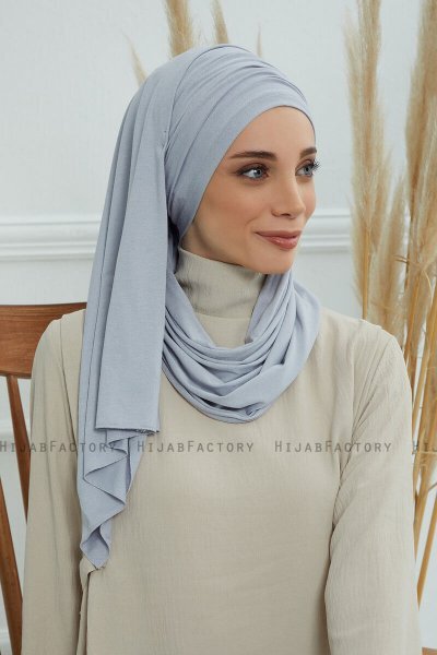 Rebecca - Turbante Di Cotone Grigio Chiaro