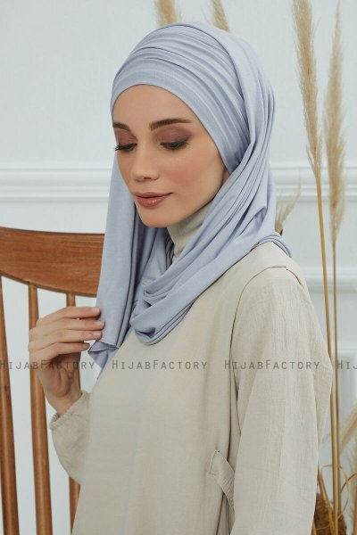 Rebecca - Turbante Di Cotone Grigio Chiaro
