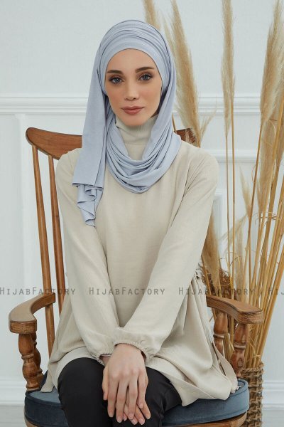 Rebecca - Turbante Di Cotone Grigio Chiaro