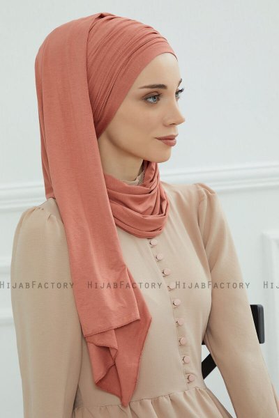 Rebecca - Turbante Di Cotone Salmone
