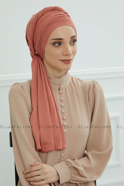 Rebecca - Turbante Di Cotone Salmone
