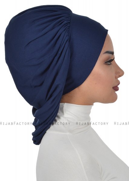 Isabella - Turbante Di Cotone Blu Navy - Ayse Turban