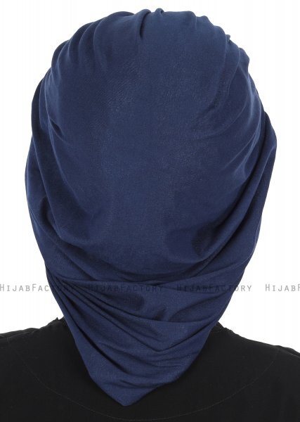 Isabella - Turbante Di Cotone Blu Navy - Ayse Turban