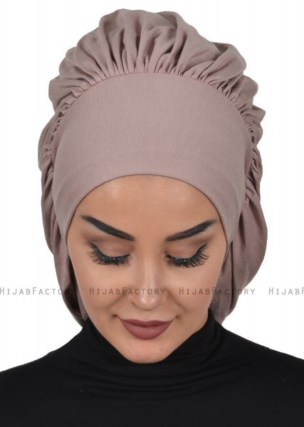 Isabella - Turbante Di Cotone Taupe - Ayse Turban