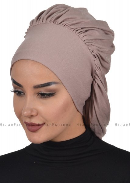 Isabella - Turbante Di Cotone Taupe - Ayse Turban