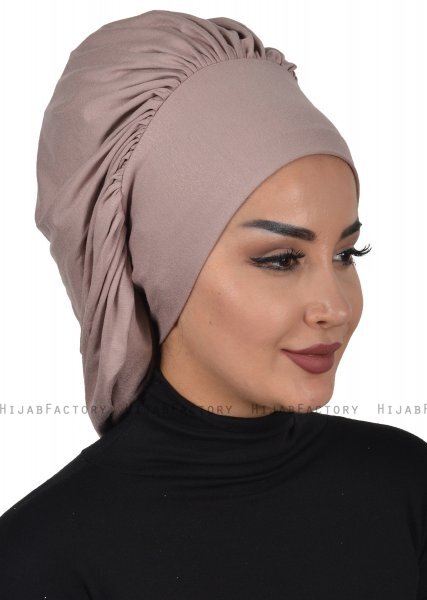 Isabella - Turbante Di Cotone Taupe - Ayse Turban