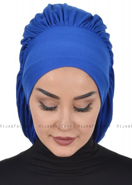 Isabella - Turbante Di Cotone Blu - Ayse Turban