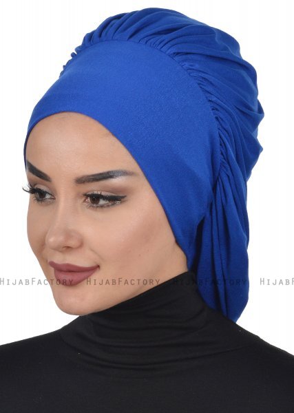 Isabella - Turbante Di Cotone Blu - Ayse Turban
