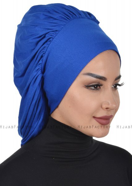 Isabella - Turbante Di Cotone Blu - Ayse Turban