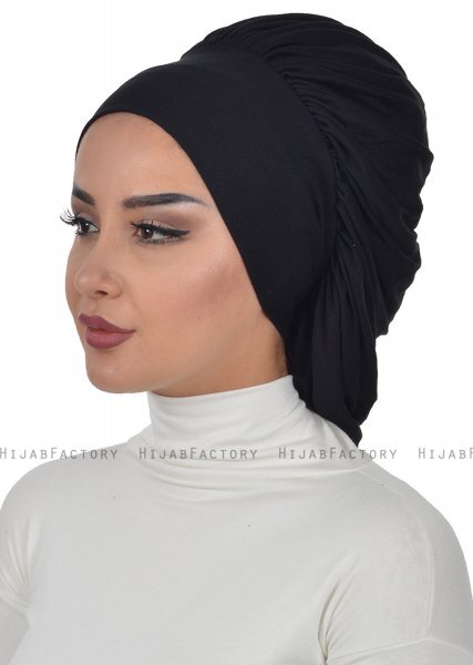 Isabella - Turbante Di Cotone Nero - Ayse Turban