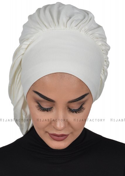 Isabella - Turbante Di Cotone Creme - Ayse Turban