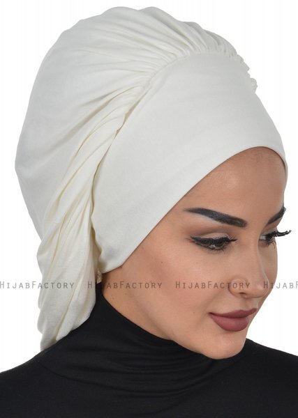 Isabella - Turbante Di Cotone Creme - Ayse Turban