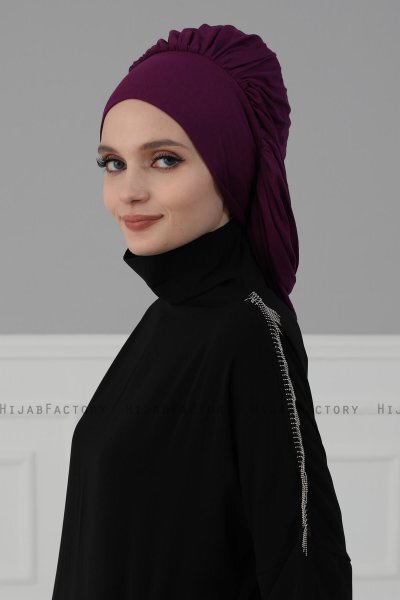 Isabella - Turbante Di Cotone Viola - Ayse Turban