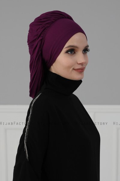 Isabella - Turbante Di Cotone Viola - Ayse Turban