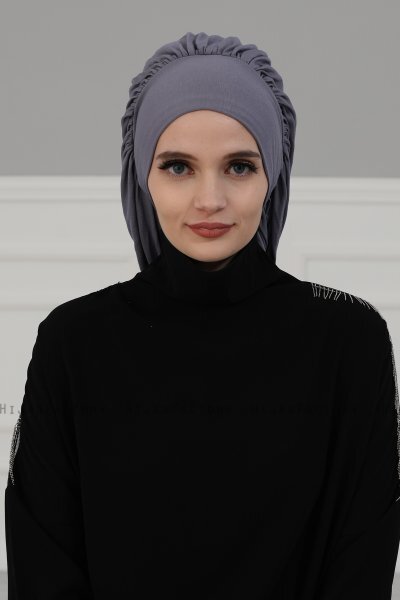 Isabella - Turbante Di Cotone Grigio - Ayse Turban