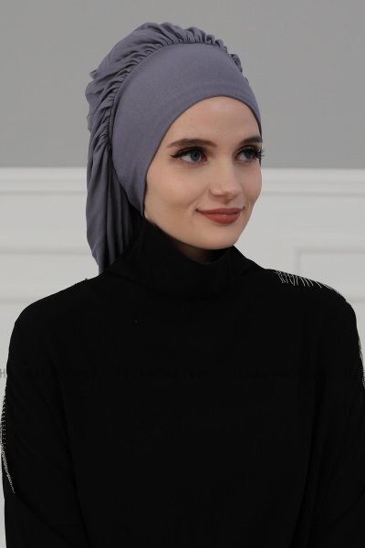 Isabella - Turbante Di Cotone Grigio - Ayse Turban