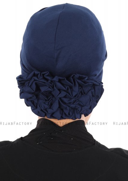 Elisabeth - Turbante Di Cotone Blu Navy