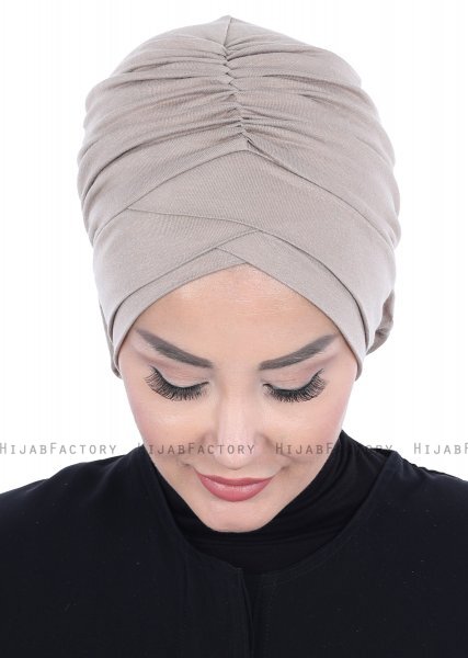 Elisabeth - Turbante Di Cotone Taupe