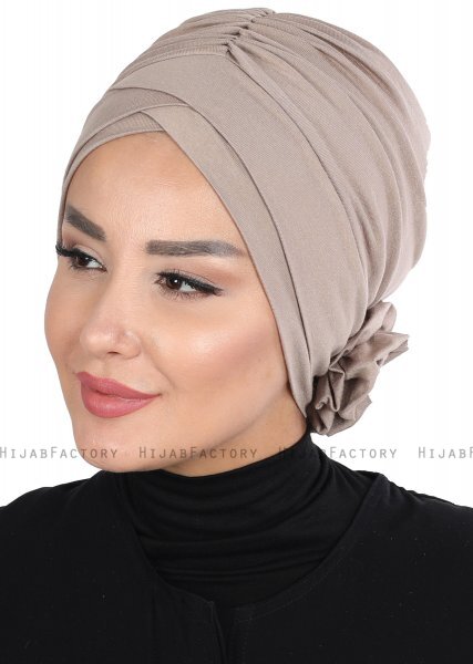 Elisabeth - Turbante Di Cotone Taupe