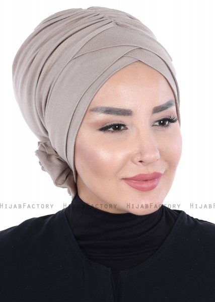 Elisabeth - Turbante Di Cotone Taupe