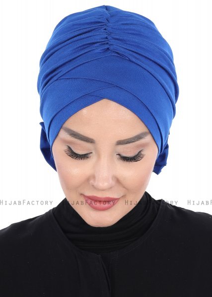 Elisabeth - Turbante Di Cotone Blu